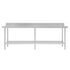 Vogue 2400mm Premium Stainless Steel Table with Splashback