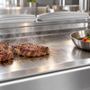 Giorik FLE941TCRXT 800mm - Smooth Electric Satin Chrome Griddle — Countertop