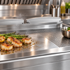 Giorik FME741TCRXT 800mm - Smooth/Ribbed Electric Satin Chrome Griddle — Countertop