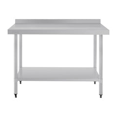 Vogue Stainless Steel Table with Splashback 1200mm