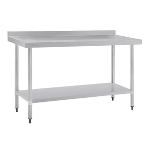 Vogue Stainless Steel Table with Splashback 1500mm