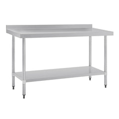 Vogue Stainless Steel Table with Splashback 1500mm