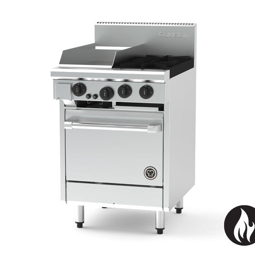 Goldstein PF12G220-X 610mm two burner gas range with 305mm griddle and static oven