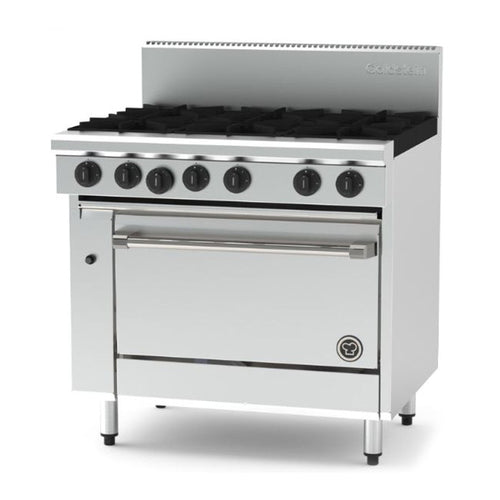 Goldstein PF628E-X 914mm six burner gas range with static electric oven