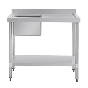 Vogue Single Bowl Sink R/H Drainer 1000mm x 600mm 90mm Drain