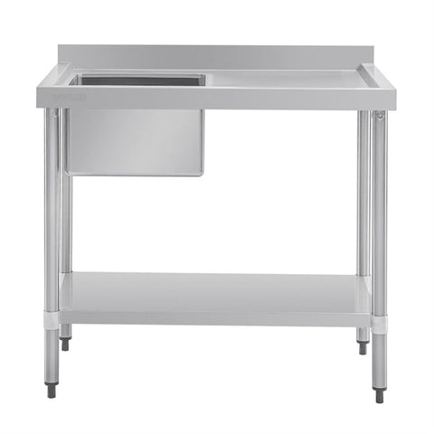 Vogue Single Bowl Sink R/H Drainer 1000mm x 600mm 90mm Drain