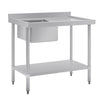 Vogue Single Bowl Sink R/H Drainer 1000mm x 600mm 90mm Drain