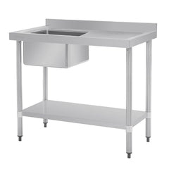 Vogue Single Bowl Sink R/H Drainer 1000mm x 600mm 90mm Drain