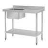 Vogue Single Bowl Sink R/H Drainer 1000mm x 600mm 90mm Drain