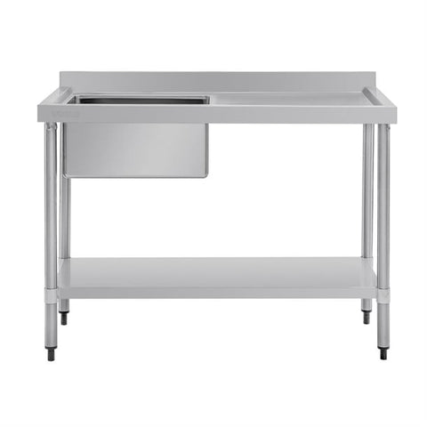 Vogue Single Bowl Sink R/H Drainer 1200mm x 600mm 90mm Drain