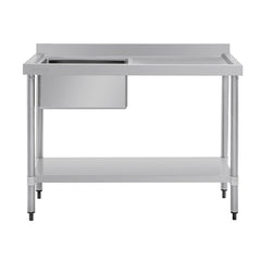 Vogue Single Bowl Sink R/H Drainer 1200mm x 600mm 90mm Drain