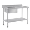 Vogue Single Bowl Sink R/H Drainer 1200mm x 600mm 90mm Drain