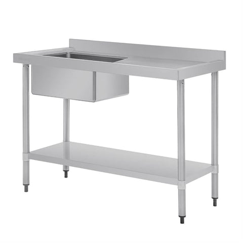Vogue Single Bowl Sink R/H Drainer 1200mm x 600mm 90mm Drain