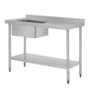 Vogue Single Bowl Sink R/H Drainer 1200mm x 600mm 90mm Drain