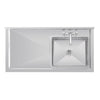 Vogue Single Bowl Sink R/H Drainer 1200mm x 600mm 90mm Drain