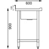 Vogue 1800mm Double Bowl Sink R/H Drainer 90mm Drain