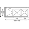 Vogue 1500mm Double Bowl Sink L/H Drainer 90mm Drain