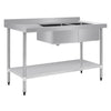 Vogue 1500mm Double Bowl Sink L/H Drainer 90mm Drain
