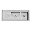 Vogue 1500mm Double Bowl Sink L/H Drainer 90mm Drain