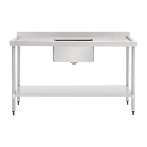 Vogue Single Bowl Sink Double Drainer 1500mm x 600mm 90mm Drain