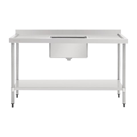 Vogue Single Bowl Sink Double Drainer 1500mm x 600mm 90mm Drain