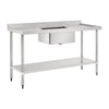 Vogue Single Bowl Sink Double Drainer 1500mm x 600mm 90mm Drain