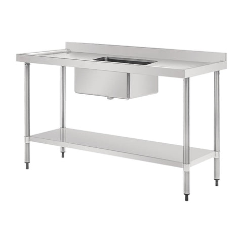 Vogue Single Bowl Sink Double Drainer 1500mm x 600mm 90mm Drain