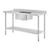 Vogue Single Bowl Sink Double Drainer 1500mm x 600mm 90mm Drain