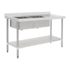 Vogue 1800mm Double Bowl Sink R/H Drainer 90mm Drain