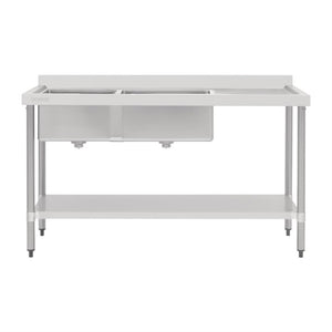 Vogue 1800mm Double Bowl Sink R/H Drainer 90mm Drain