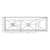 Vogue 1800mm Double Bowl Sink R/H Drainer 90mm Drain