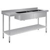 Vogue 1800mm Double Bowl Sink L/H Drainer 90mm Drain