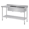 Vogue 1800mm Double Bowl Sink L/H Drainer 90mm Drain