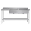 Vogue 1800mm Double Bowl Sink L/H Drainer 90mm Drain