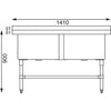 Vogue Double Deep Pot Sink 90mm Drain