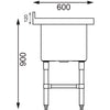 Vogue Double Deep Pot Sink 90mm Drain
