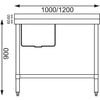 Vogue Single Bowl Sink (R/H Drainer) 1200mm x 700mm 90mm Drain