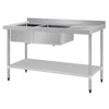 Vogue 1500mm Double Bowl Sink R/H Drainer 90mm Drain