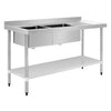 Vogue 1500mm Double Bowl Sink R/H Drainer 90mm Drain