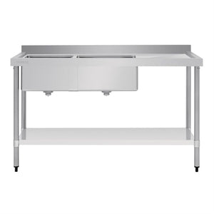 Vogue 1500mm Double Bowl Sink R/H Drainer 90mm Drain