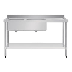 Vogue 1500mm Double Bowl Sink R/H Drainer 90mm Drain