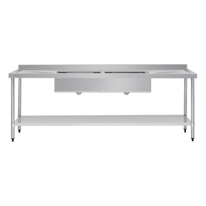 Vogue 2400mm Double Bowl Sink Double Drainer