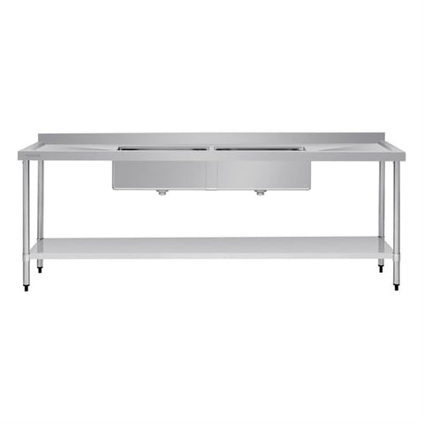 Vogue 2400mm Double Bowl Sink Double Drainer