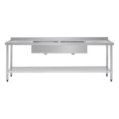 Vogue 2400mm Double Bowl Sink Double Drainer