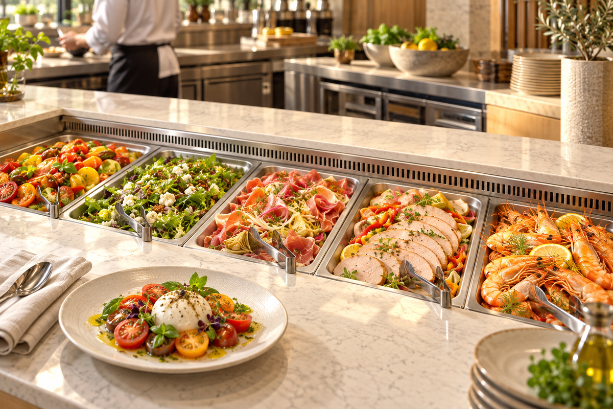 Culinaire hot holding equipment in use in a professional kitchen