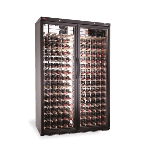 Williams Wine Cabinet - 2 Door Black Upright Wine Display Refrigerator