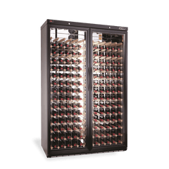 Williams Wine Cabinet - 2 Door Black Upright Wine Display Refrigerator