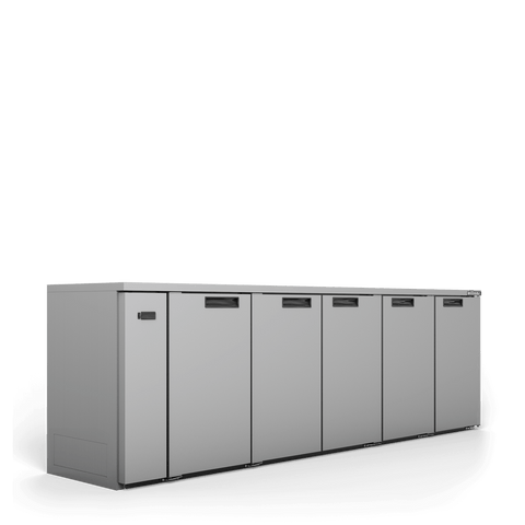 Williams Cameo - 5 Door Stainless Steel Remote Back Bar Counter Display Refrigerator