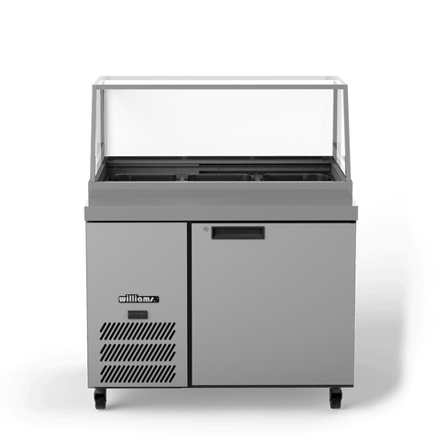 Williams Banksia - One Door White Prep Counter Refrigerator With Flat Blown Air Well - Without Canopy