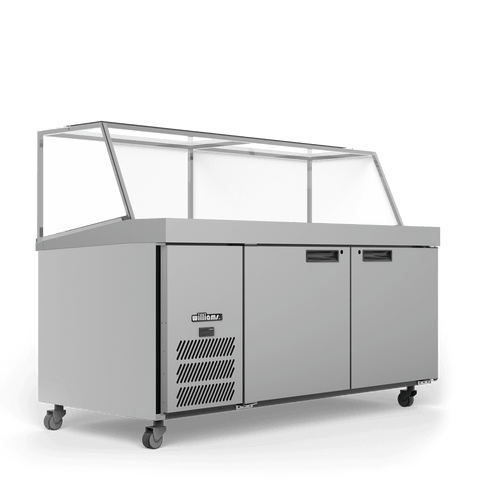 Williams Banksia - 2 door Stainless Steel Prep Counter Refrigerator With Angled Blown Air Well
